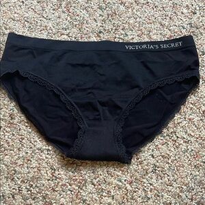 Victoria's Secret Black Lace Trim Panties size M